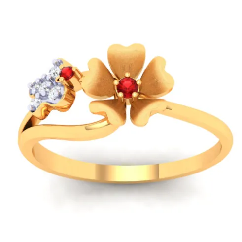 18k Stunting Diamond Ring With Floral Design From The P.c Chandra Jewellers