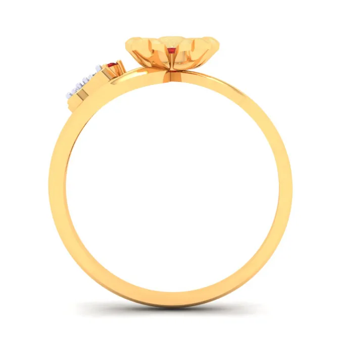 18k Stunting Diamond Ring With Floral Design From The P.c Chandra Jewellers