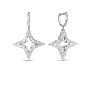 18k White Gold Diamond Stardust Earrings