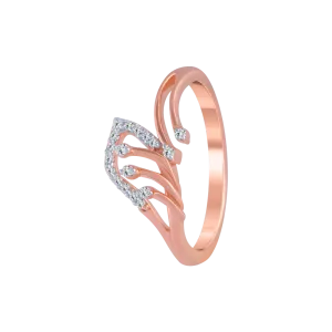 18KT (750) Rose Gold And Diamond Ring For Women