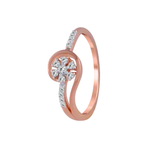 18KT (750) Rose Gold And Diamond Ring For Women