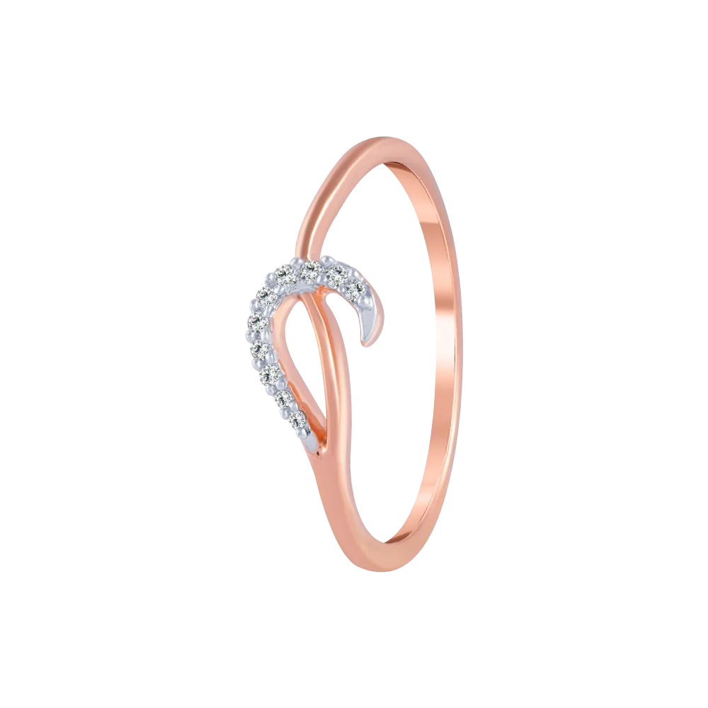 18KT (750) Rose Gold And Diamond Ring For Women