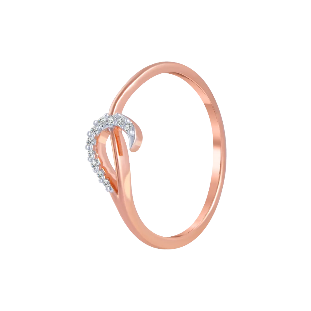 18KT (750) Rose Gold And Diamond Ring For Women