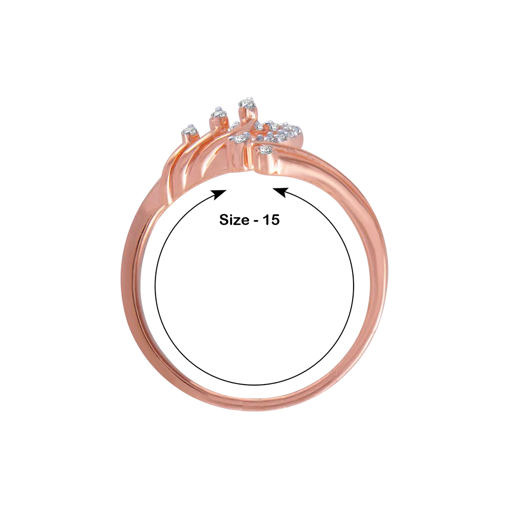 18KT (750) Rose Gold And Diamond Ring For Women