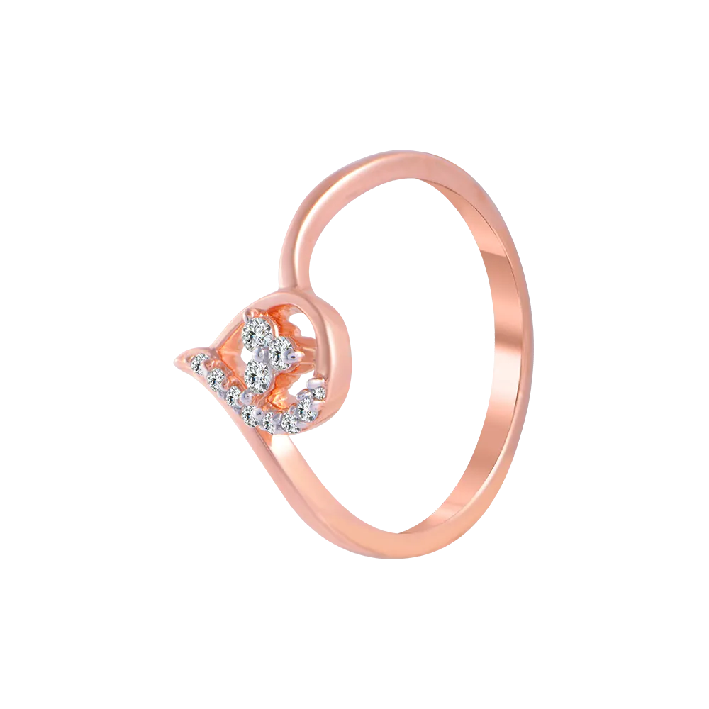 18KT (750) Rose Gold And Diamond Ring For Women
