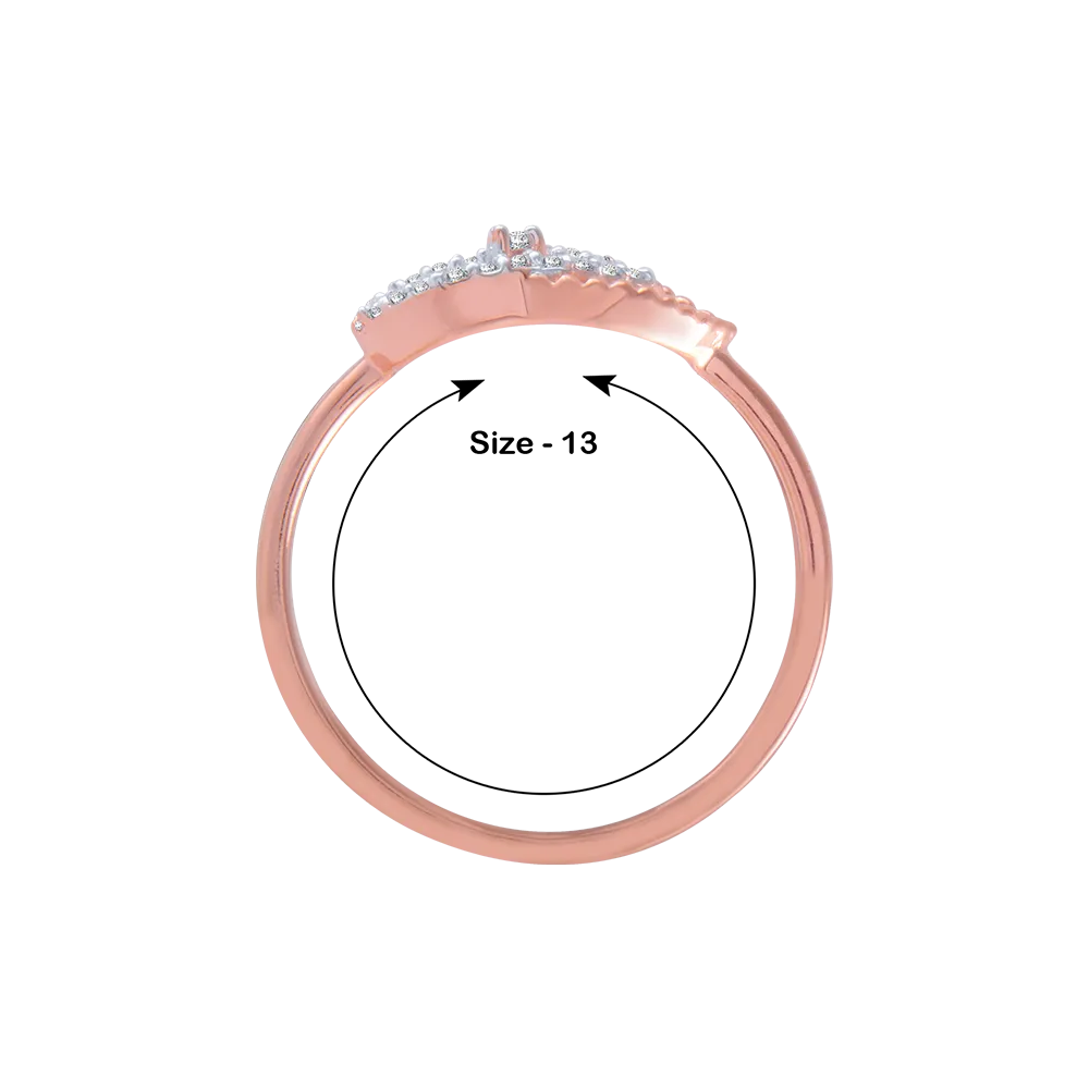 18KT (750) Rose Gold And Diamond Ring For Women