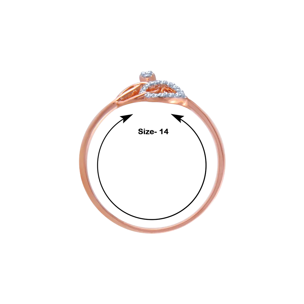 18KT (750) Rose Gold And Diamond Ring For Women