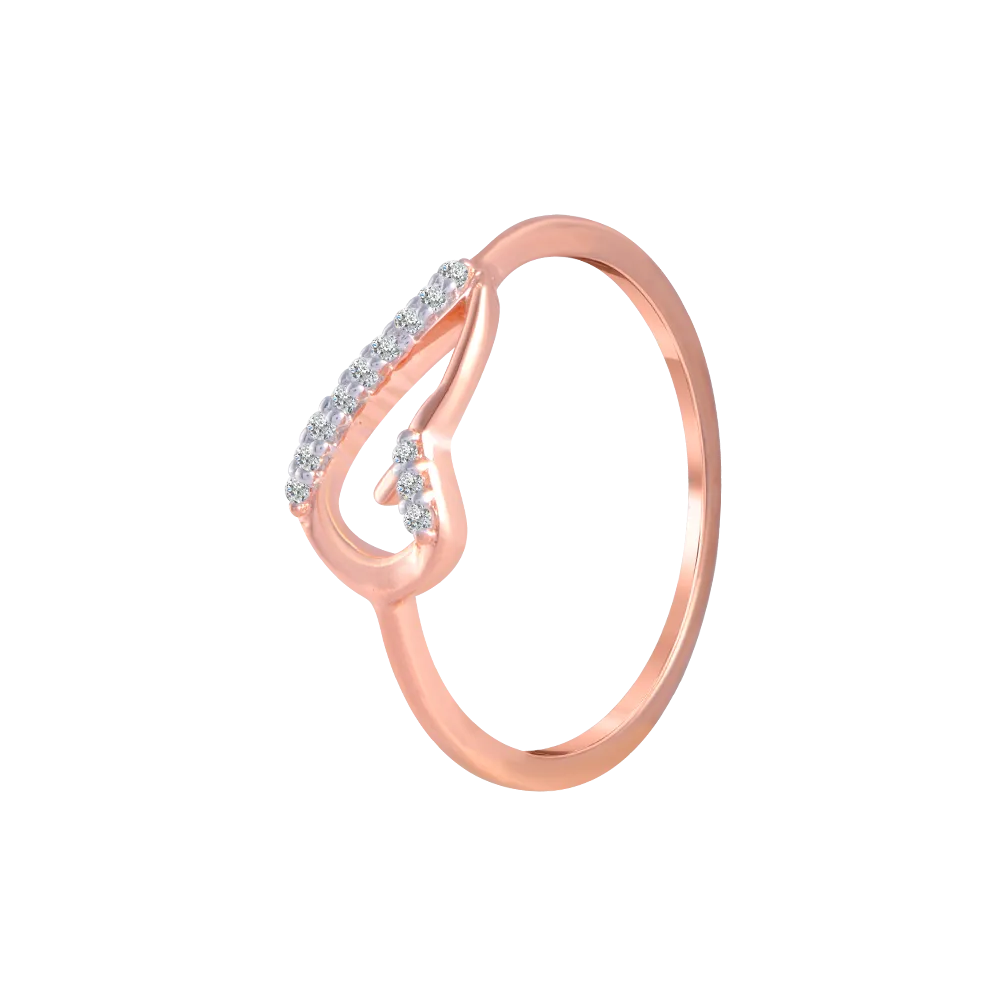 18KT (750) Rose Gold And Diamond Ring For Women