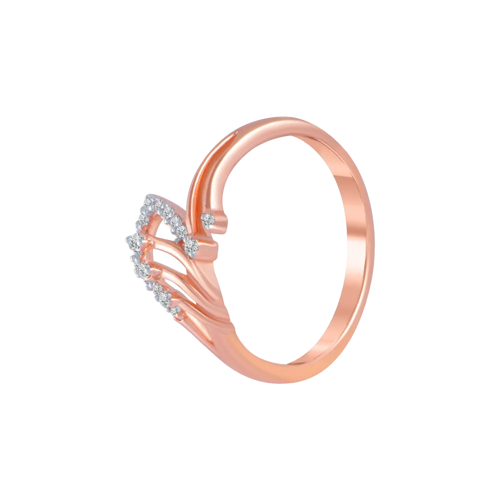 18KT (750) Rose Gold And Diamond Ring For Women