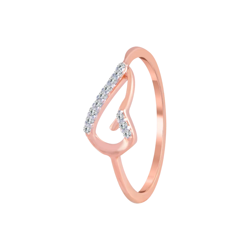 18KT (750) Rose Gold And Diamond Ring For Women