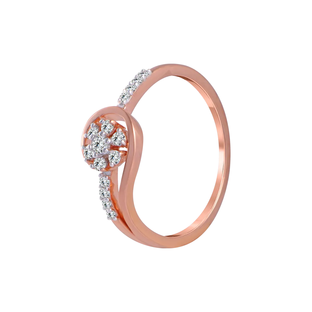 18KT (750) Rose Gold And Diamond Ring For Women