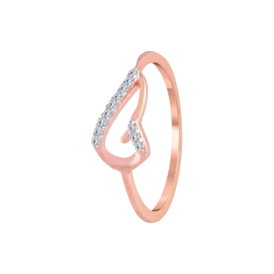 18KT (750) Rose Gold And Diamond Ring For Women