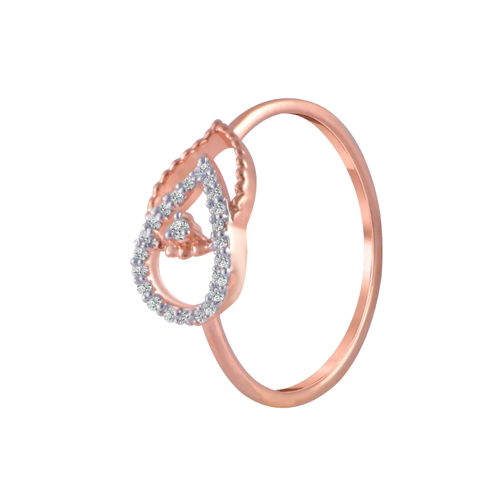 18KT (750) Rose Gold And Diamond Ring For Women
