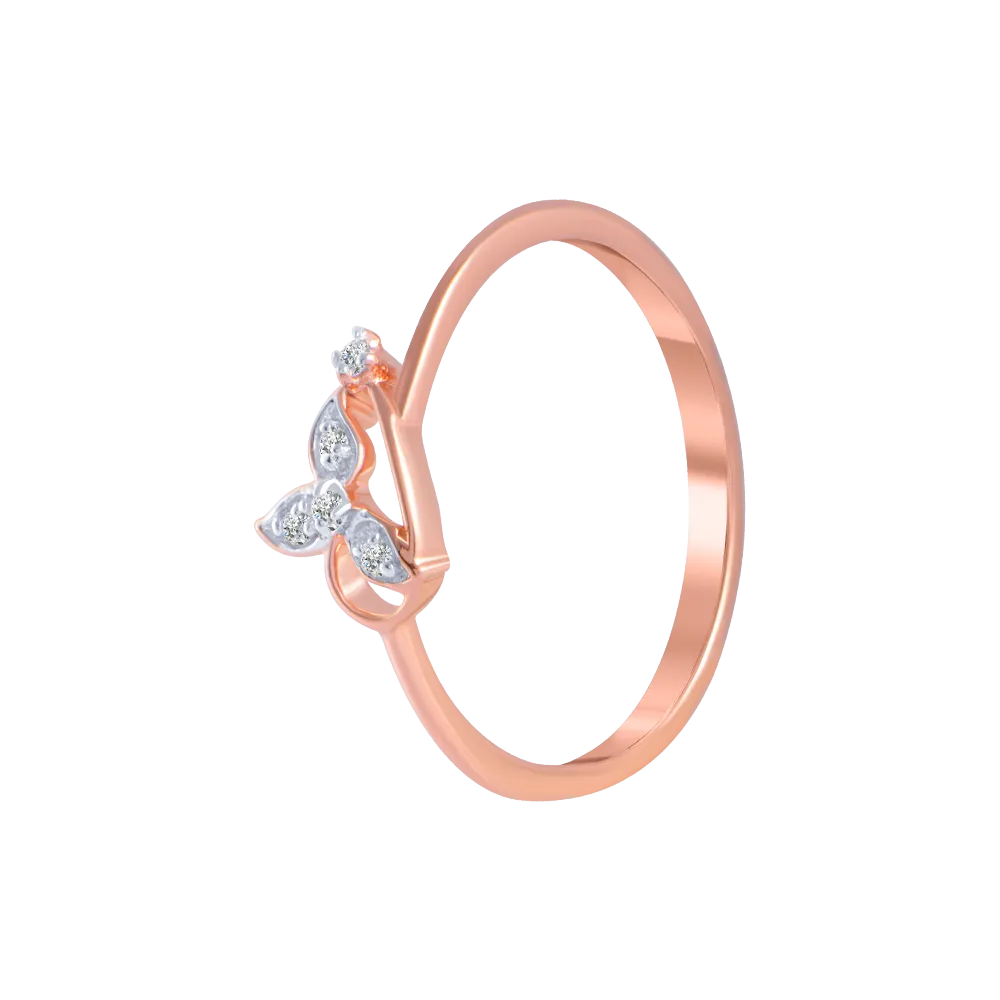 18KT (750) Rose Gold And Diamond Ring For Women