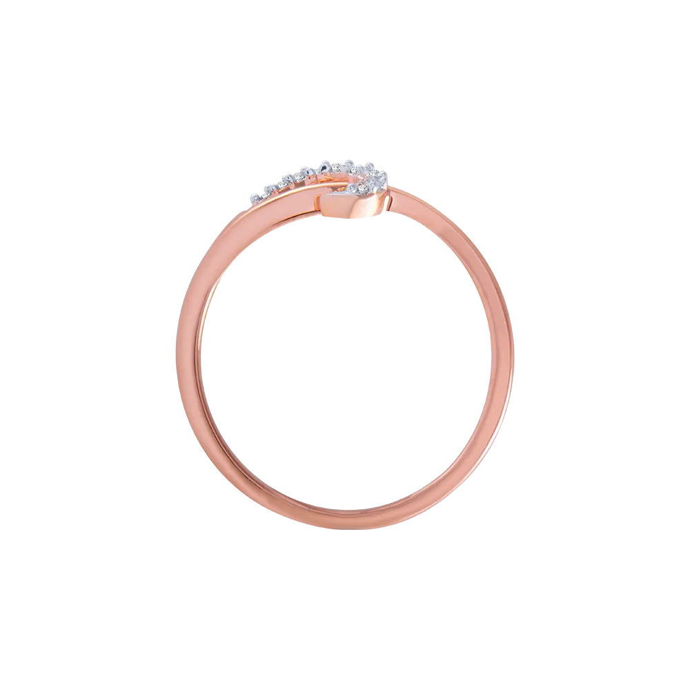 18KT (750) Rose Gold And Diamond Ring For Women