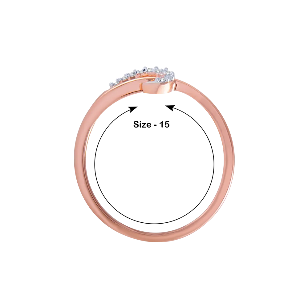 18KT (750) Rose Gold And Diamond Ring For Women