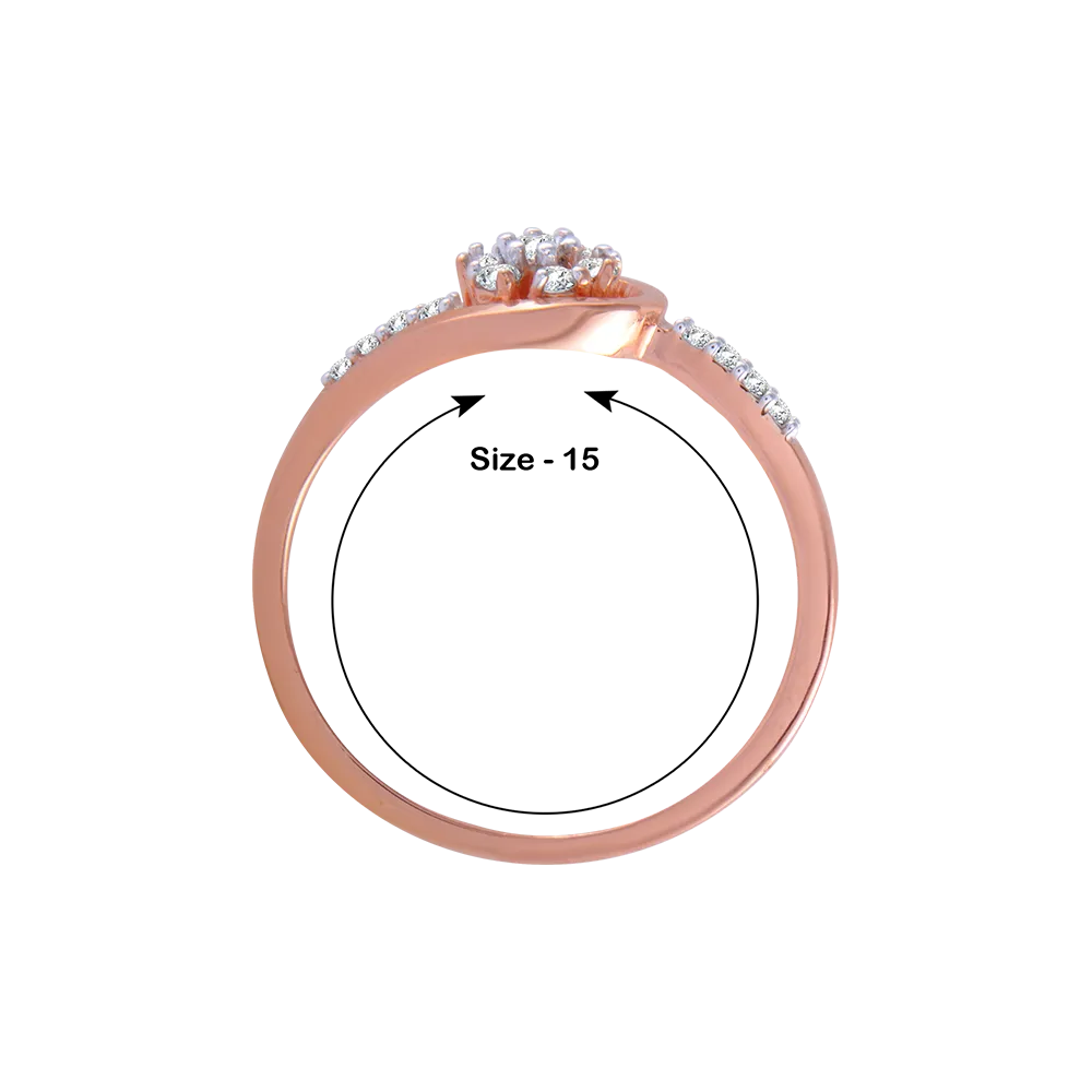 18KT (750) Rose Gold And Diamond Ring For Women
