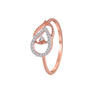 18KT (750) Rose Gold And Diamond Ring For Women
