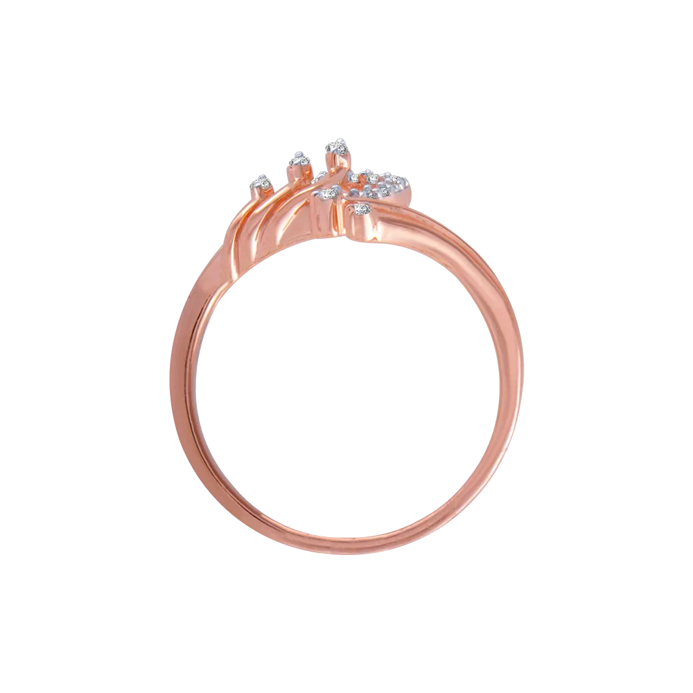 18KT (750) Rose Gold And Diamond Ring For Women