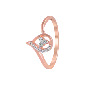 18KT (750) Rose Gold And Diamond Ring For Women