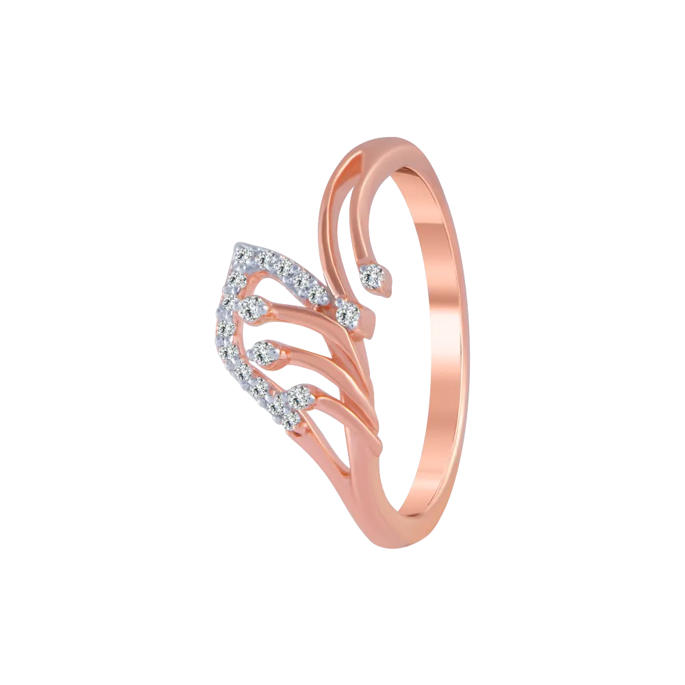 18KT (750) Rose Gold And Diamond Ring For Women