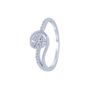 18KT (750) White Gold And Diamond Ring For Women