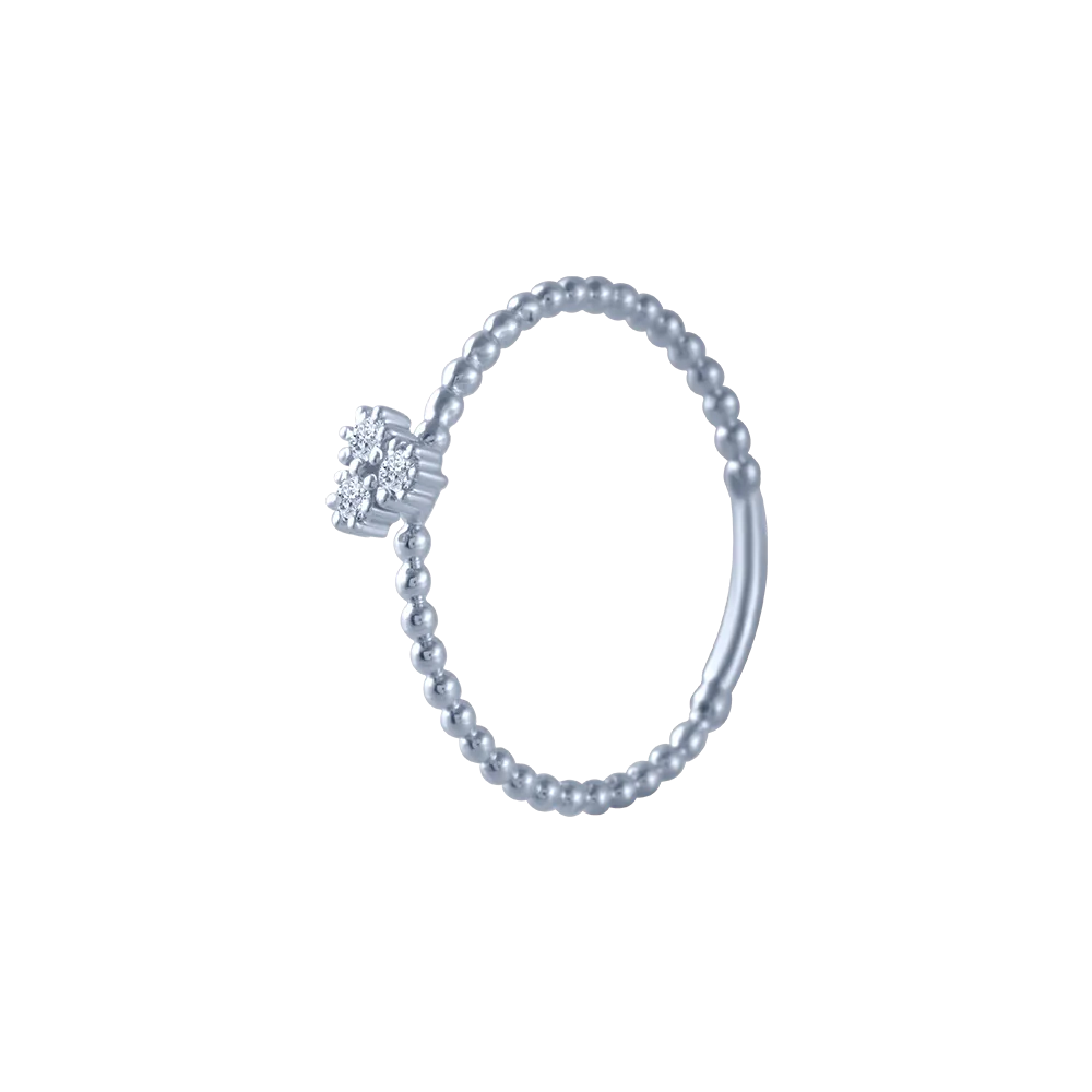 18KT (750) White Gold And Diamond Ring For Women
