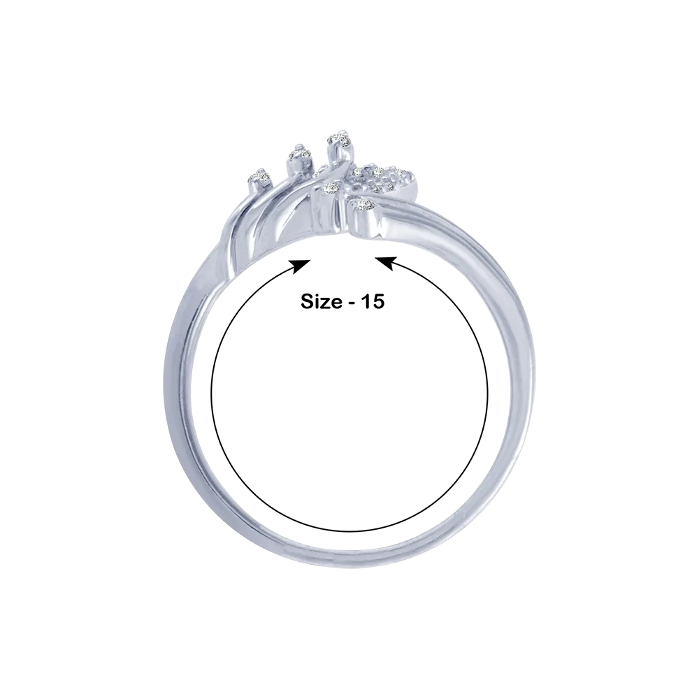 18KT (750) White Gold And Diamond Ring For Women