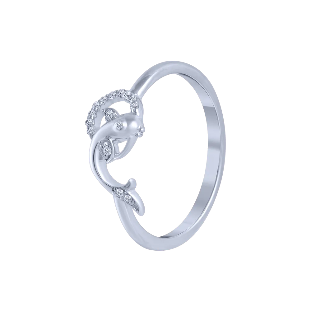 18KT (750) White Gold And Diamond Ring For Women
