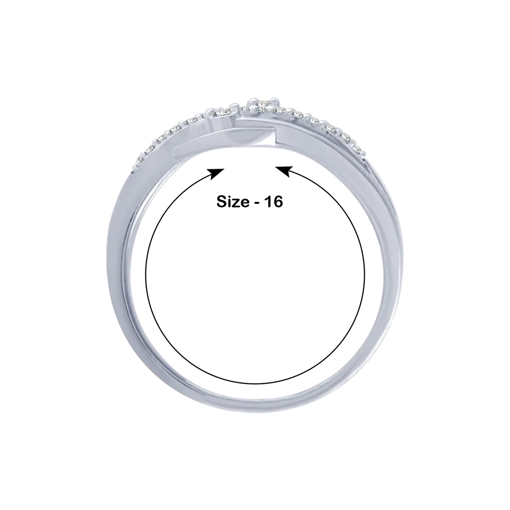 18KT (750) White Gold And Diamond Ring For Women