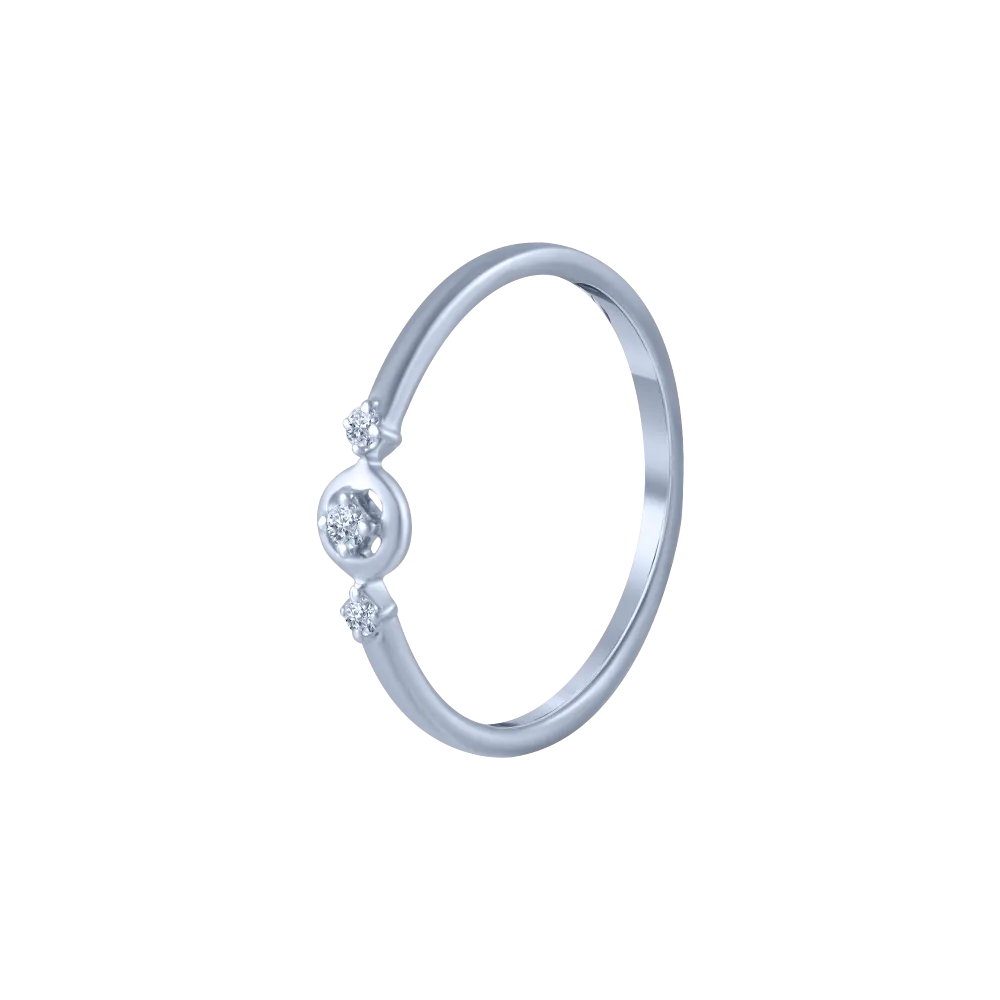 18KT (750) White Gold And Diamond Ring For Women