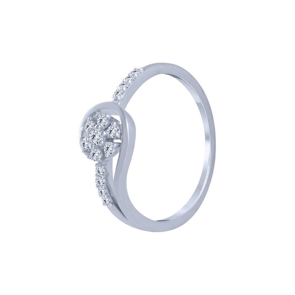 18KT (750) White Gold And Diamond Ring For Women