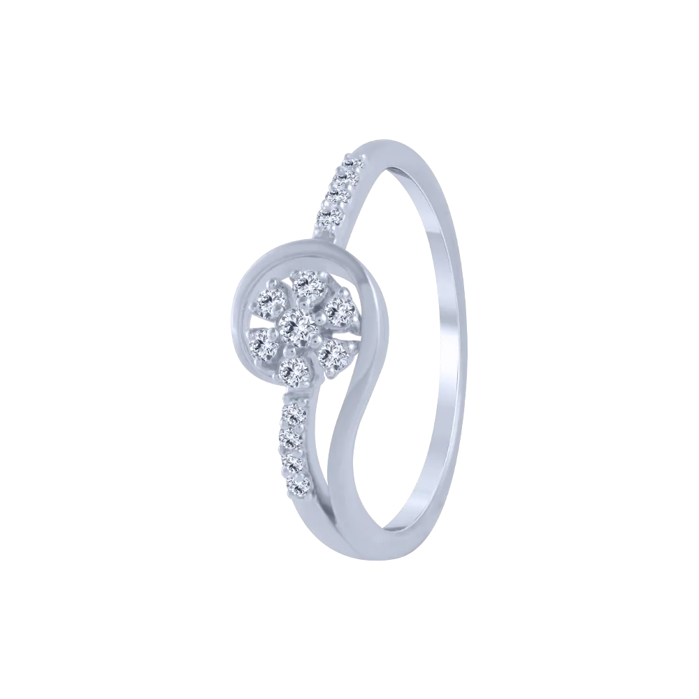 18KT (750) White Gold And Diamond Ring For Women