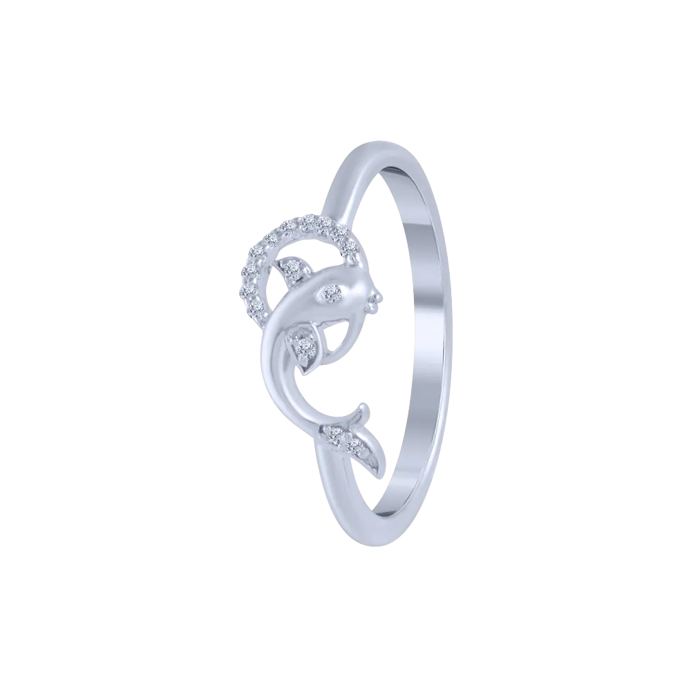 18KT (750) White Gold And Diamond Ring For Women