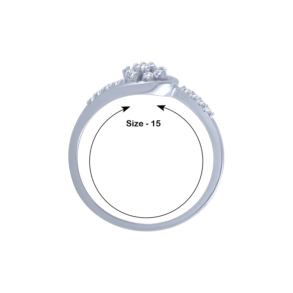 18KT (750) White Gold And Diamond Ring For Women