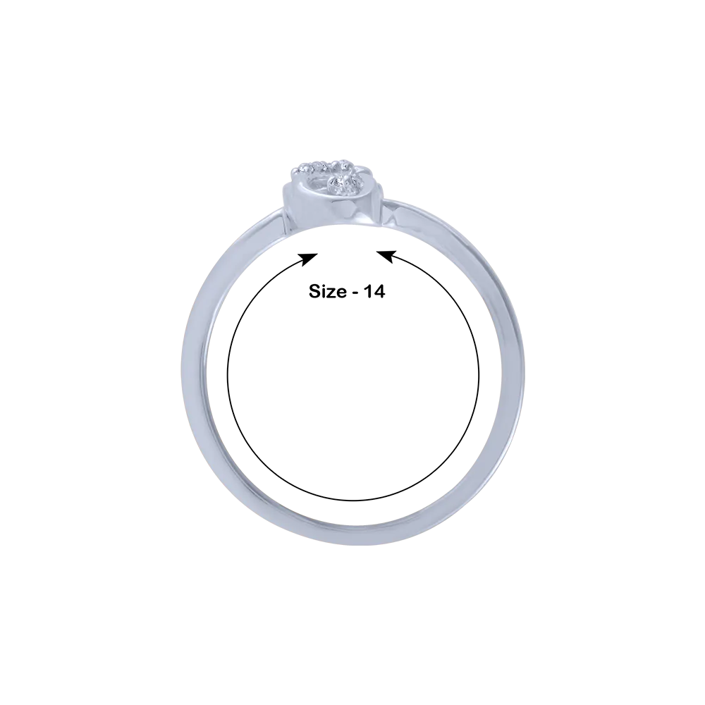 18KT (750) White Gold And Diamond Ring For Women