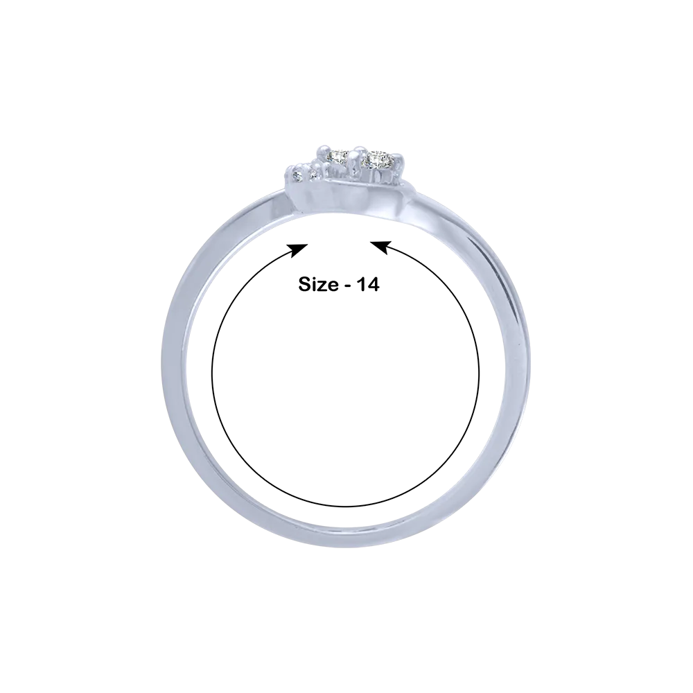 18KT (750) White Gold And Diamond Ring For Women