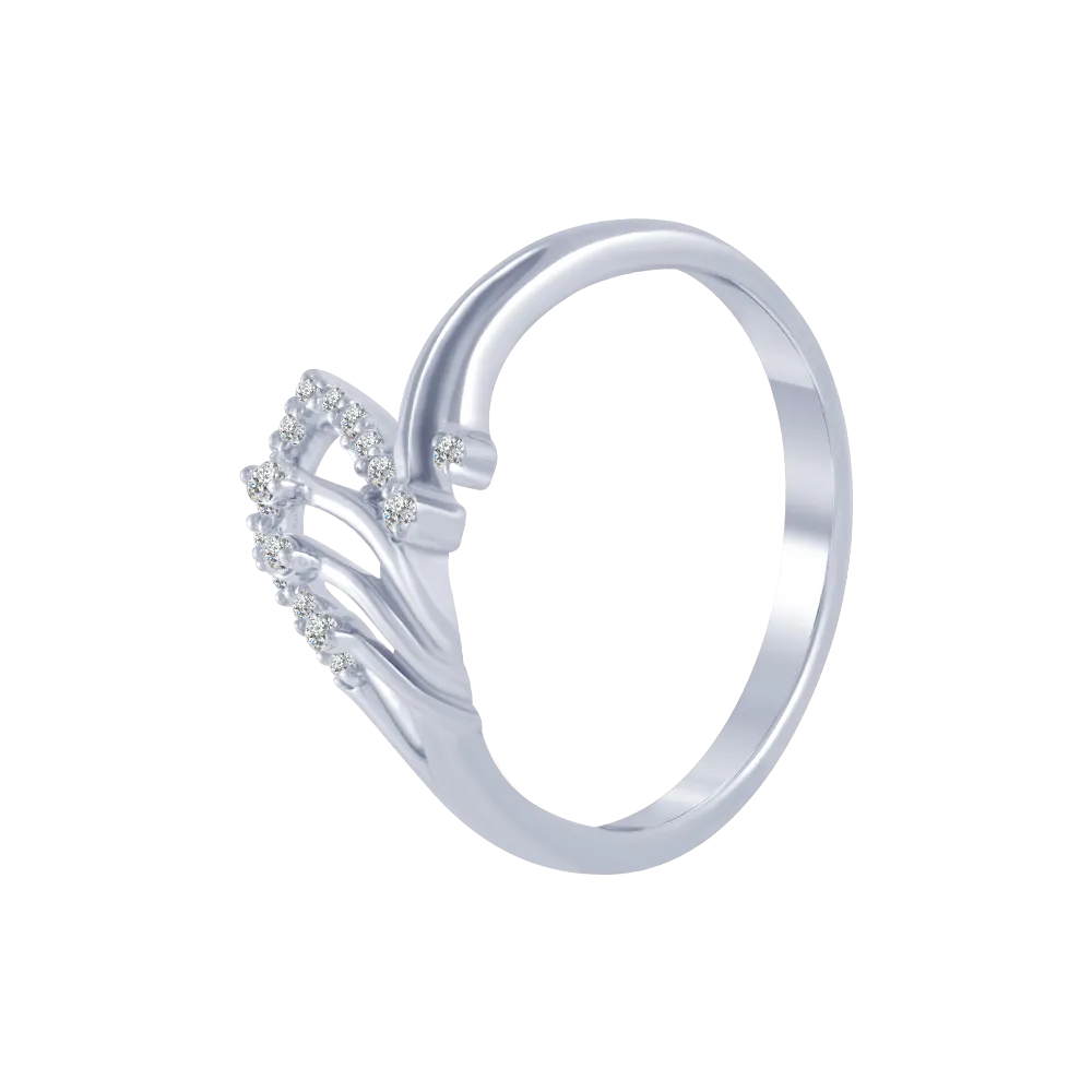 18KT (750) White Gold And Diamond Ring For Women