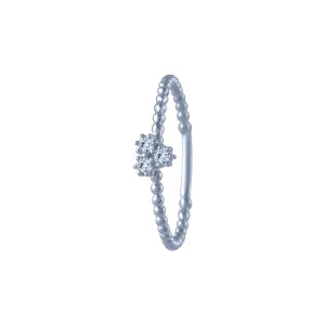 18KT (750) White Gold And Diamond Ring For Women