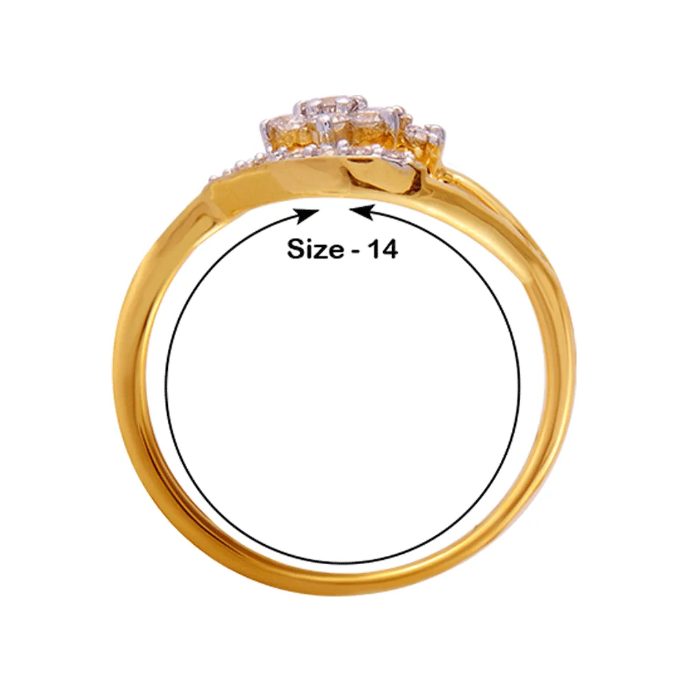 18KT (750) Yellow Gold And Diamond Ring For Women