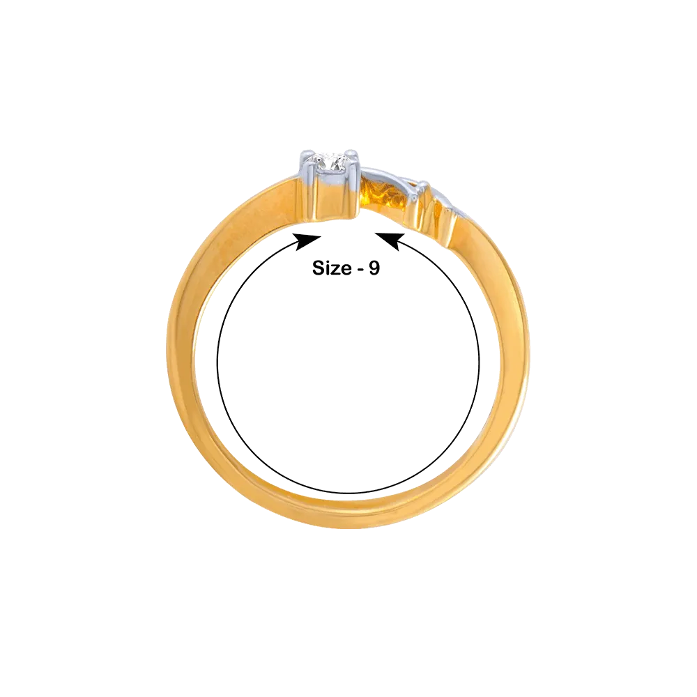 18KT (750) Yellow Gold And Diamond Ring For Women