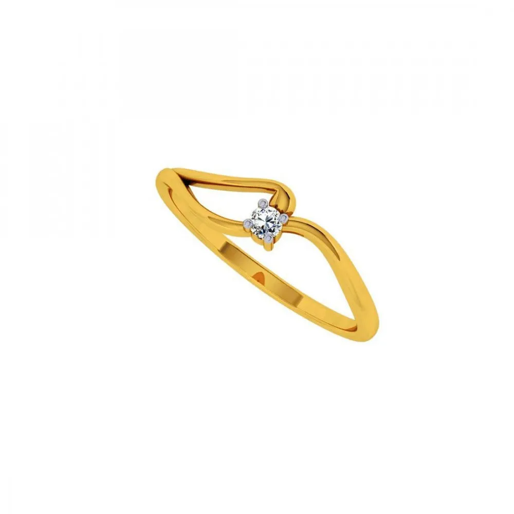 18KT (750) Yellow Gold And Diamond Ring For Women
