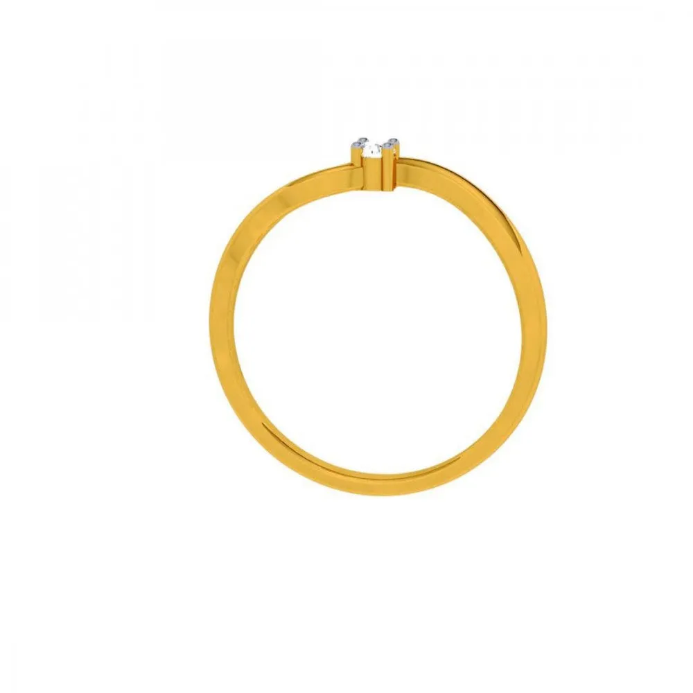 18KT (750) Yellow Gold And Diamond Ring For Women