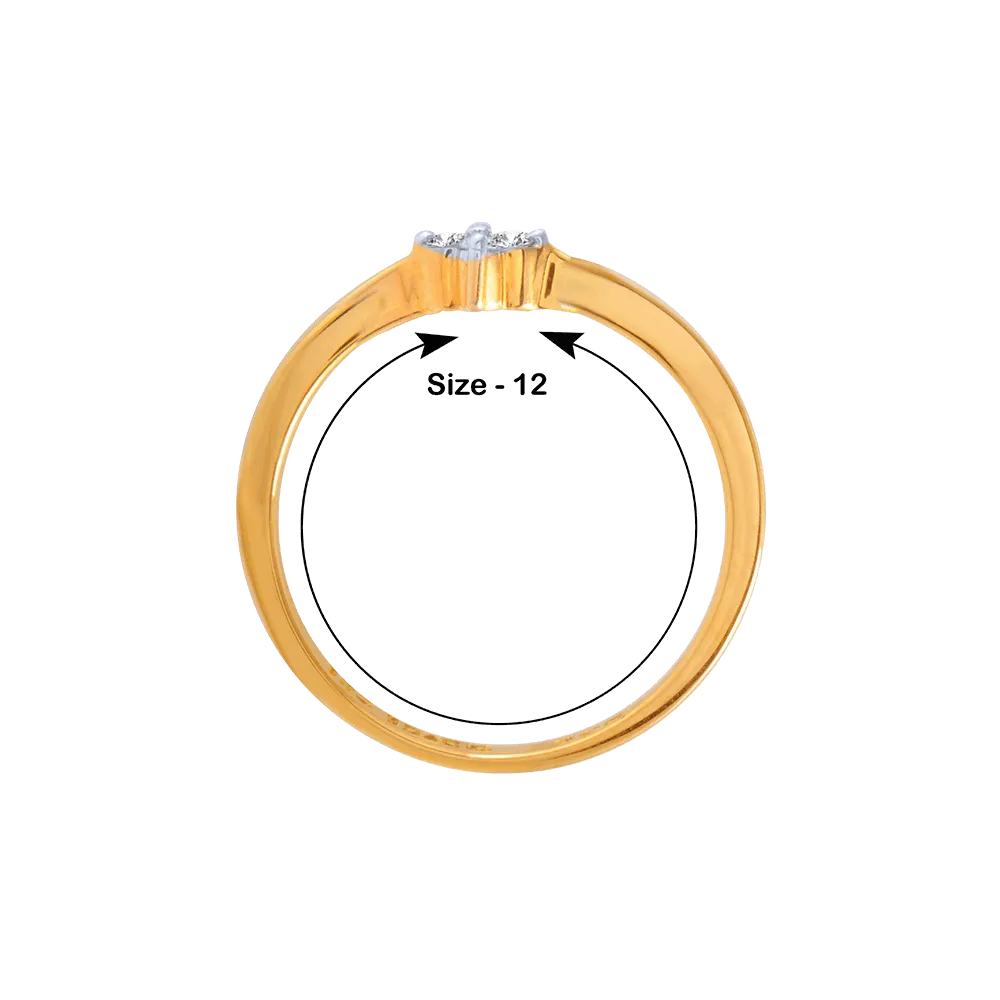 18KT (750) Yellow Gold And Diamond Ring For Women