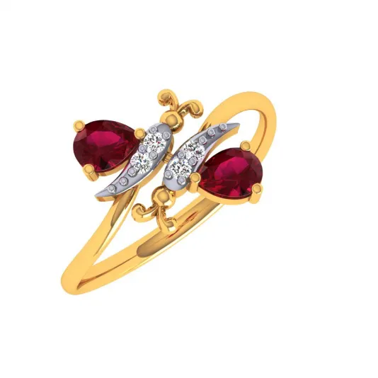 18KT (750) Yellow Gold And Diamond Ring For Women