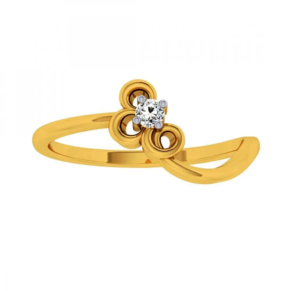 18KT (750) Yellow Gold And Diamond Ring For Women