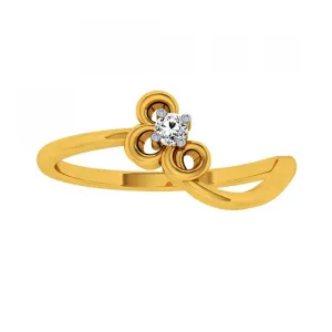 18KT (750) Yellow Gold And Diamond Ring For Women