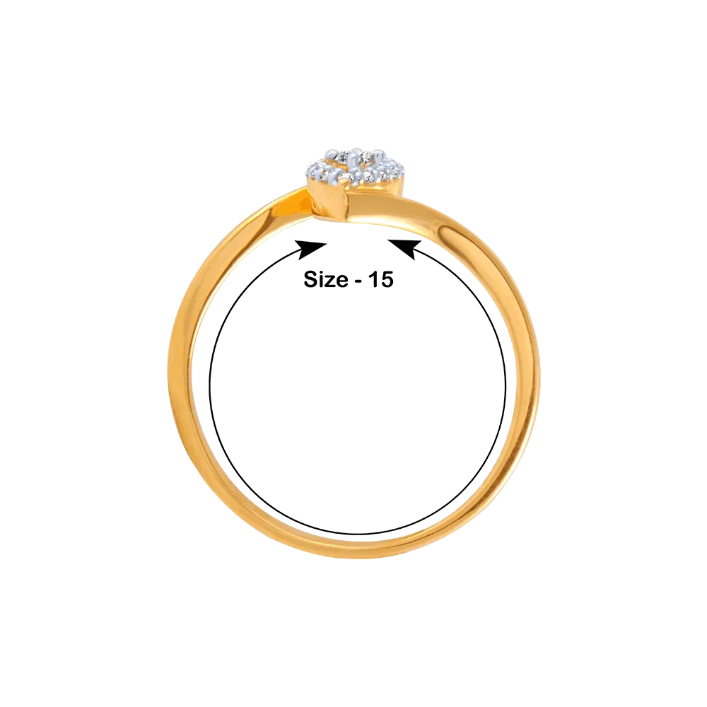 18KT (750) Yellow Gold And Diamond Ring For Women