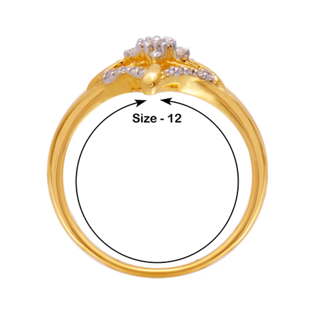 18KT (750) Yellow Gold And Diamond Ring For Women