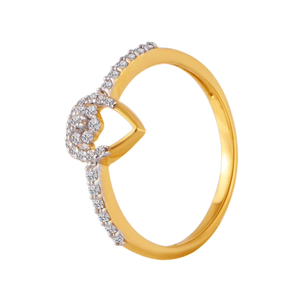 18KT (750) Yellow Gold And Diamond Ring For Women
